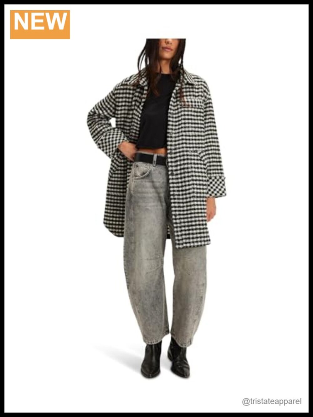 Free People We The Free Get Around Houndstooth Coat Trench